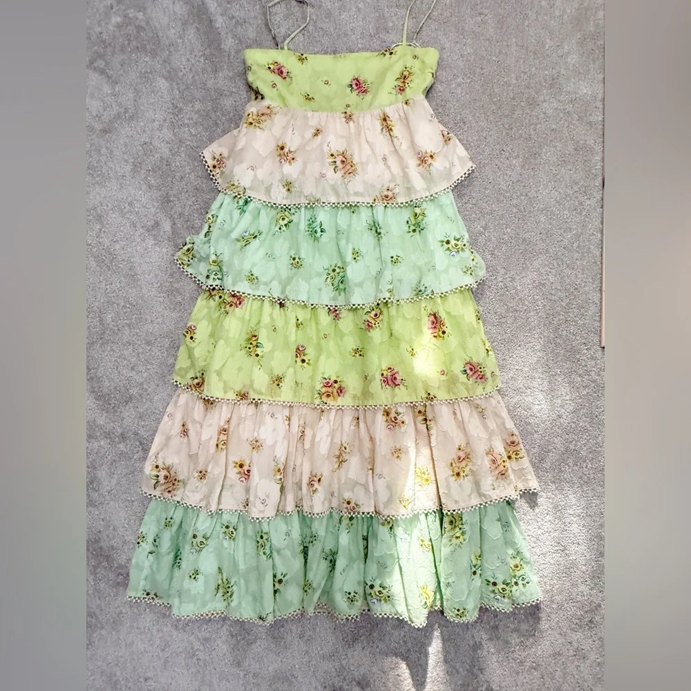 Alemais - Clementine Tiered Dress Multi Pastel Floral - size AUS 12 or US 8 - Picture 5 of 16